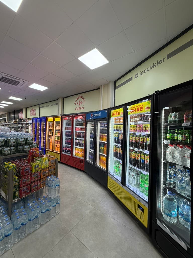 Beverages section at Markam Alışveriş · Yeşiltepe CarrefourSA Didim