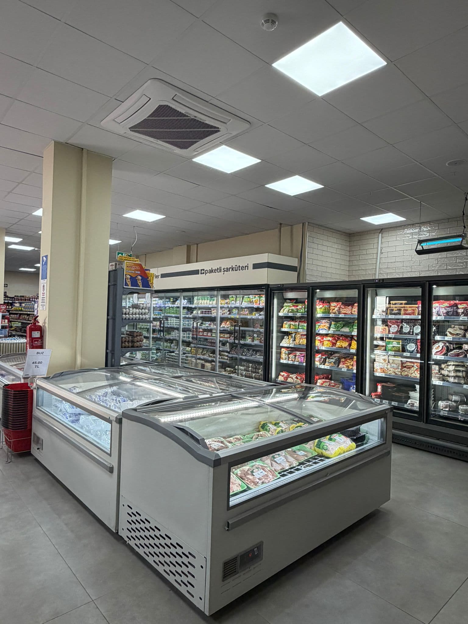 Paketli şarküteri ve dondurulmuş ürün reyonu — Yeşiltepe CarrefourSA